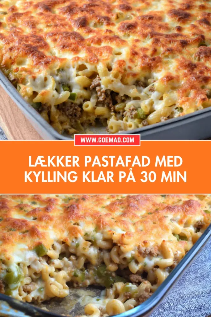Pastafad med kylling klar på 30 minutter: nem hverdagsopskrift