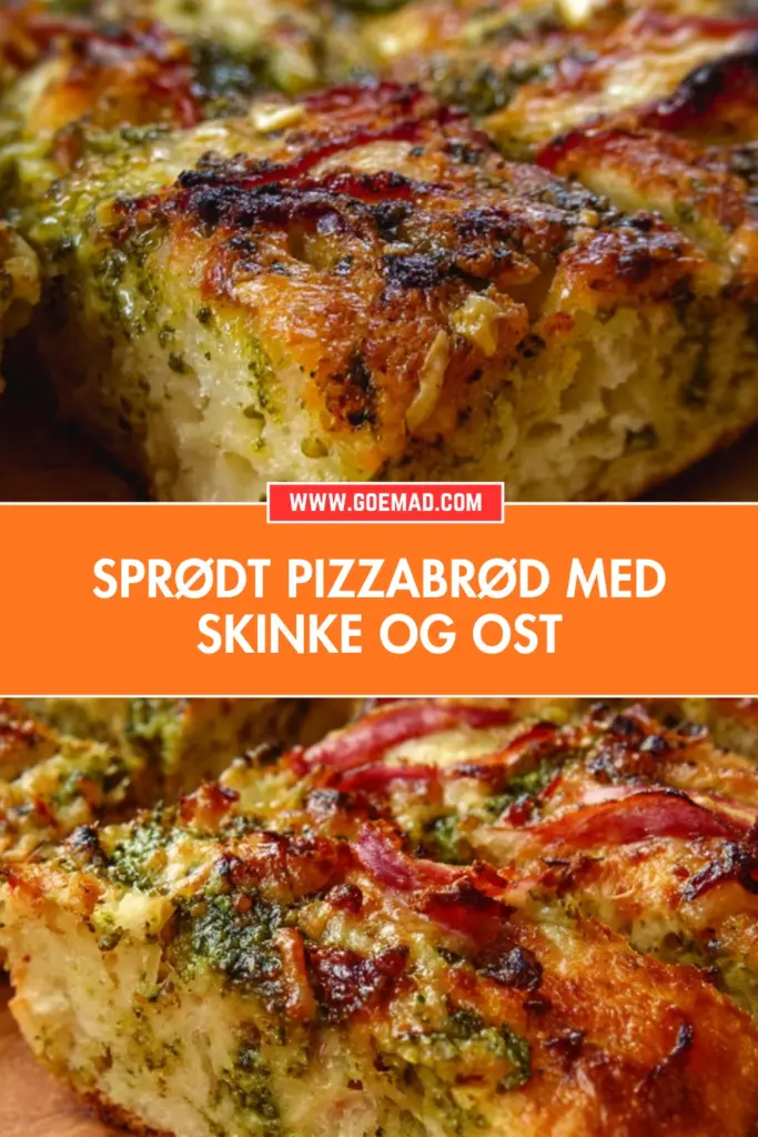 Pizzabrød med skinke og smeltet ost: nem opskrift med sprød hjemmebagt bund