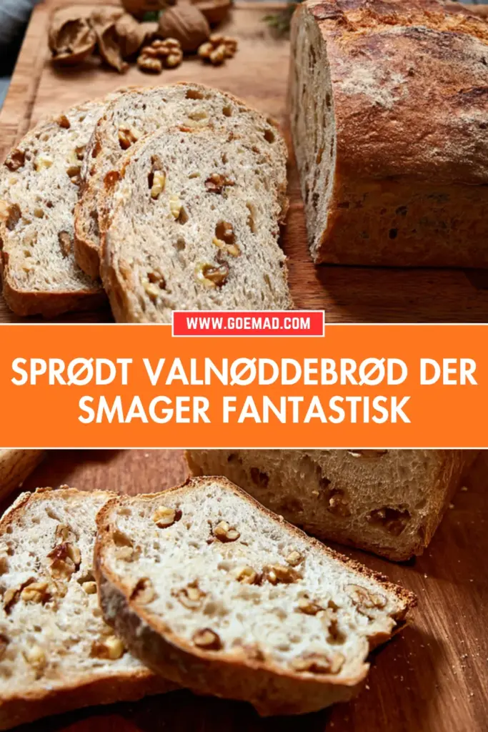 Hjemmebagt valnøddebrød med sprød skorpe og blødt indre