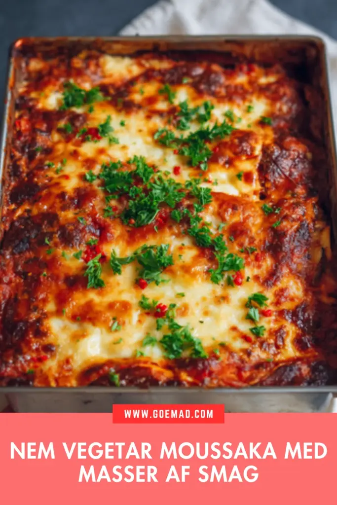 Vegetar moussaka: nem hjemmelavet opskrift med belugalinser og mornaysauce