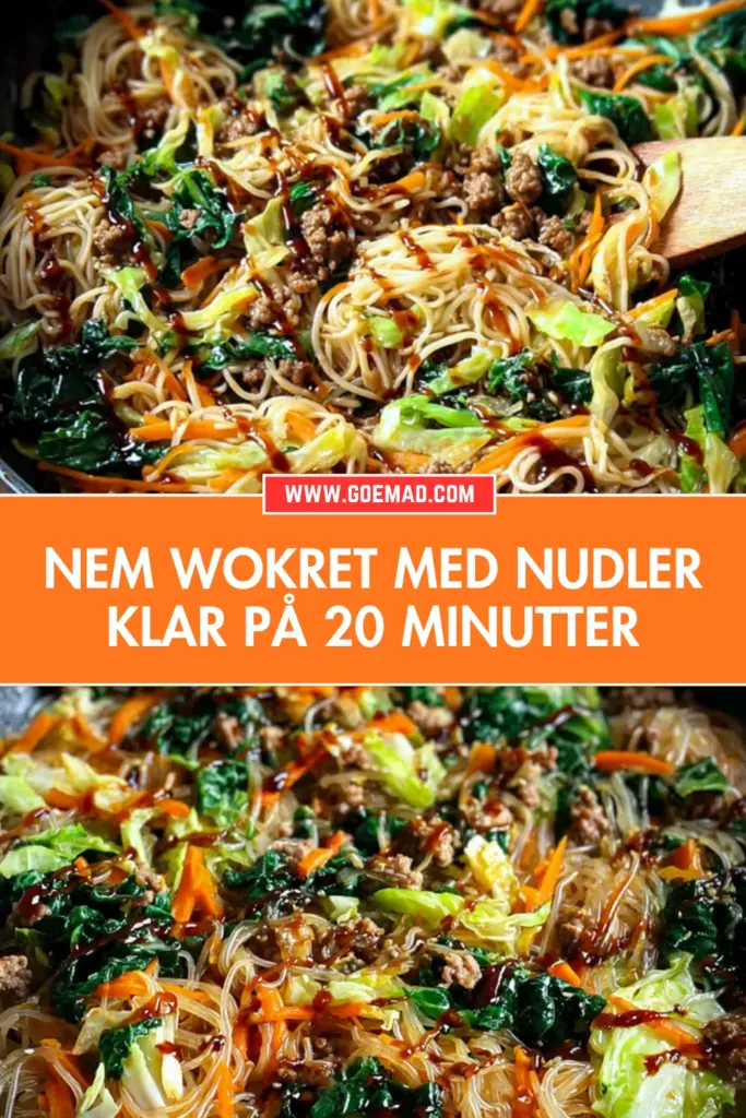 Nem wokret med nudler klar på 20 minutter