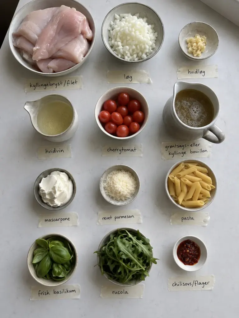 Pasta med kylling og tomatsovs: nem hverdagsret der altid smager godt