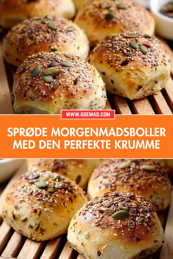 Hjemmelavede morgenmadsboller med sprød skorpe og blød midte